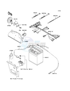 KLF250 KLF250A8F EU GB drawing Chassis Electrical Equipment