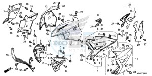 VFR1200XF CrossTourer - VFR1200X 2ED - (2ED) drawing MIDDLE COWL