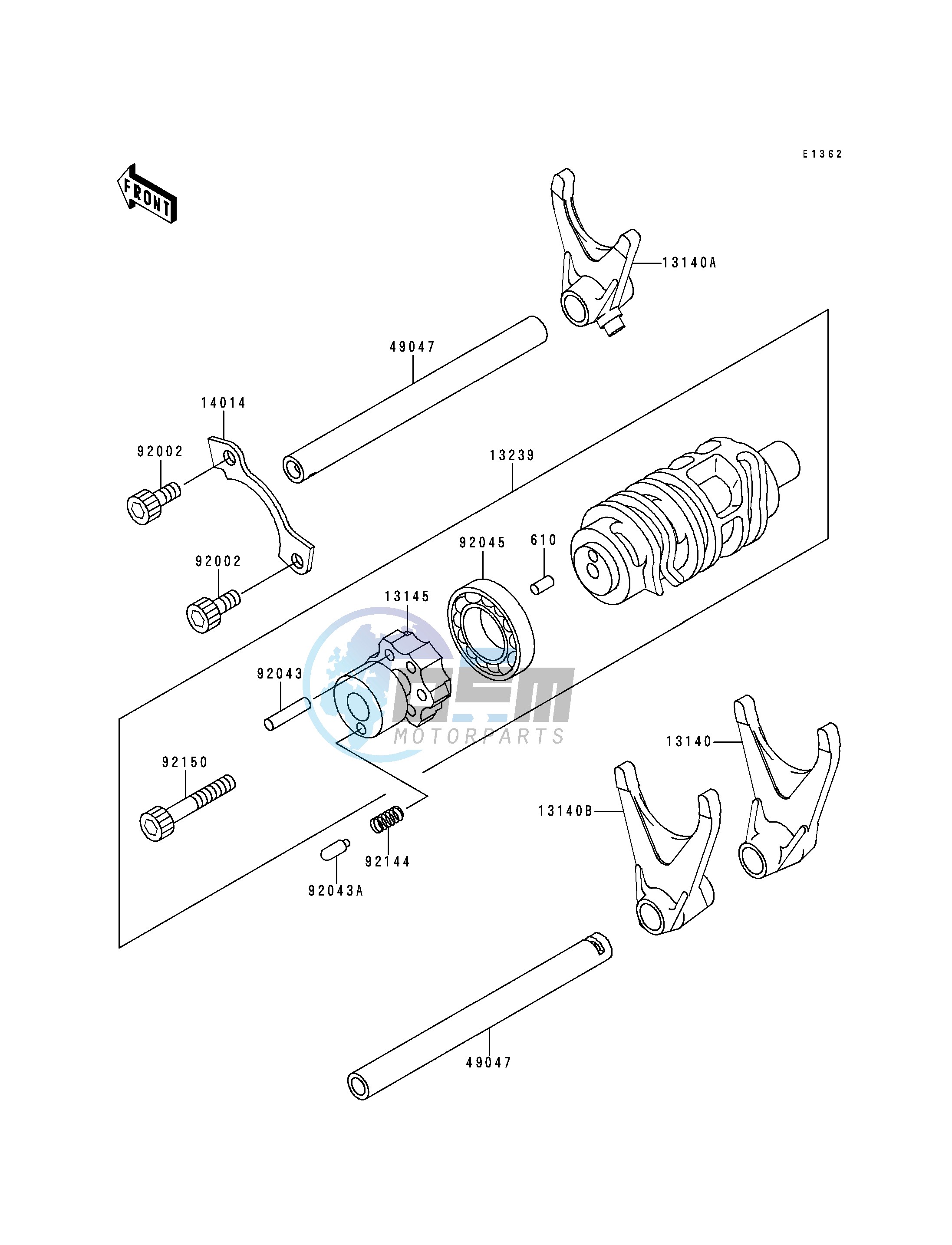 GEAR CHANGE DRUM_SHIFT FORK-- S- -