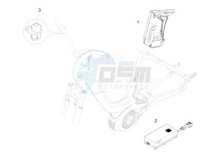 Wi-Bike Uni Deore Comfort 0 drawing Remote control switches - Battery - Horn