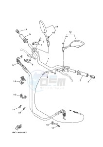 MT09 900 (1RCF) drawing STEERING HANDLE & CABLE