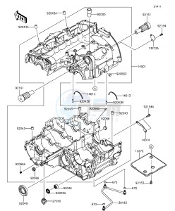 Z1000 ABS ZR1000GFF FR GB XX (EU ME A(FRICA) drawing Crankcase