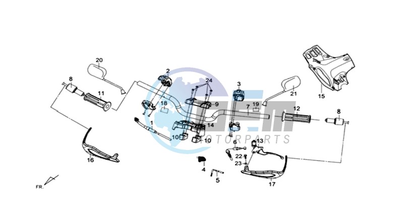 HANDLEBAR / BRAKE LEVERS CPL  L/R