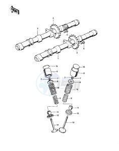 KZ 900 A (A4-A5) drawing CAMSHAFTS_VALVES