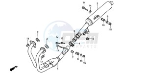 CB500S drawing EXHAUST MUFFLER