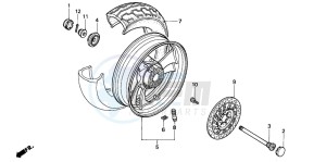 NTV650 drawing REAR WHEEL