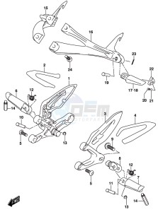 GSX-S1000 A drawing FOOTREST