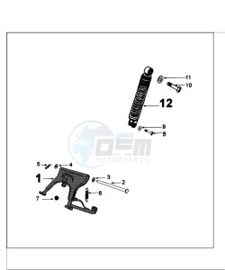 KISBEE A NX drawing REAR SHOCK AND STAND