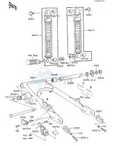 KL 250 C [KLR250] (C1-C2) [KLR250] drawing SWING ARM_SHOCK ABSORBERS