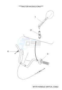 YFM700FWAD GRIZZLY 700 EPS (BDEA) drawing WVTA HANDLE SWITCH, CABLE