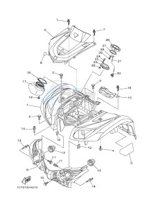 YFM450FWAD YFM45FGPHB GRIZZLY 450 EPS HUNTER (1CTG 1CTH 1CU9) drawing FRONT FENDER