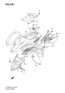 LT-Z250 (E19) drawing FRONT FENDER (MODEL K6)