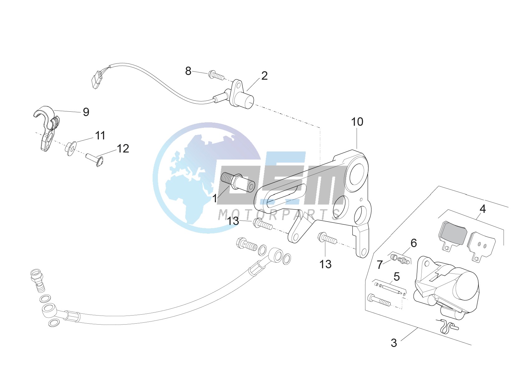 Rear brake caliper