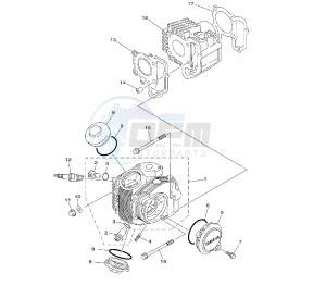 TTR E 50 drawing CYLINDER AND HEAD