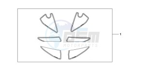 CBR600RA9 Europe Direct - (ED / ABS) drawing RACING STICKER WHITE BACKGROUND 'NUMBER PLATE STICKERS' WITH