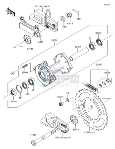 KX85-II KX85DHF EU drawing Rear Hub