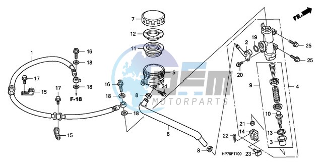 RR. BRAKE MASTER CYLINDER