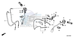 MSX125AH Europe Direct - (ED) drawing HANDLE LEVER/ SWITCH/ CABLE