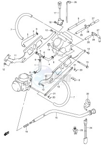 SV650 (E2) drawing CARBURETOR FITTINGS