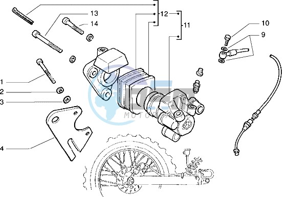 Rear master brake cylinder