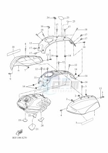 XSR700 MTM690 (BEF1) drawing FUEL TANK 2