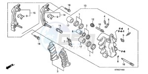 SH300AR9 UK - (E / ABS MKH SPC TBX) drawing FRONT BRAKE CALIPER