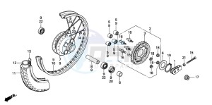 CM125C drawing REAR WHEEL (E/ED/F/G/SD/SW)