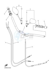 XJ6N 600 XJ6-N (NAKED) (B617 B618) drawing STEERING HANDLE & CABLE