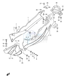 GSX-R1100W (E2) drawing FRAME COVER (MODEL T)