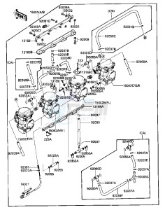 ZX 600 A [NINJA 600] (A3) [NINJA 600] drawing CARBURETOR ASSY