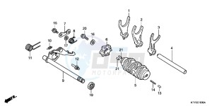 CBR125RSD CBR125RS UK - (E) drawing GEARSHIFT DRUM