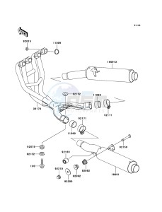 ZZR600 ZX600E6F GB XX (EU ME A(FRICA) drawing Muffler(s)