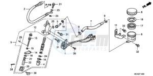 GL1800A BR - (BR) drawing REAR BRAKE MASTER CYLINDER