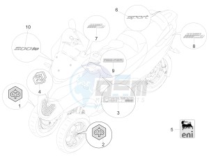 MP3 500 LT Sport drawing Plates - Emblems