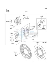 KX 250 R [KX250] (R1) R1 drawing FRONT BRAKE