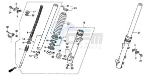 XL600V TRANSALP drawing FRONT FORK