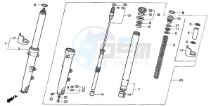 CBR600F drawing FRONT FORK (2)