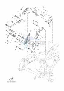 XSR700 MTM690D (BJX2) drawing STAND & FOOTREST 2