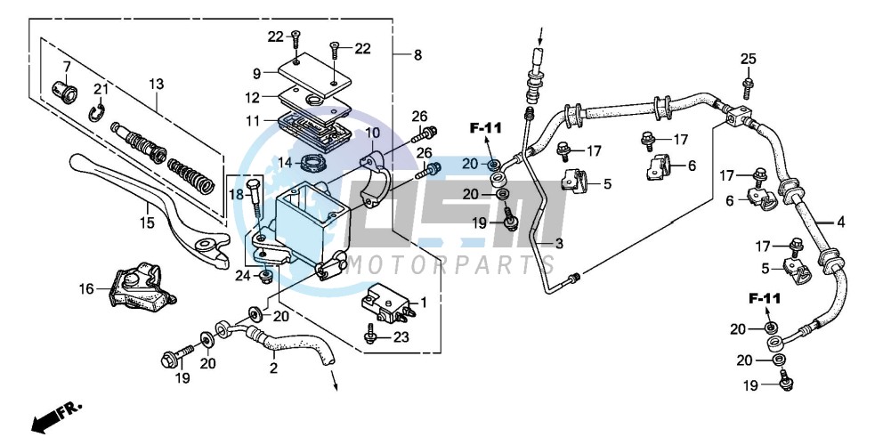 FR. BRAKE MASTER CYLINDER (TRX300EX'07,'08)