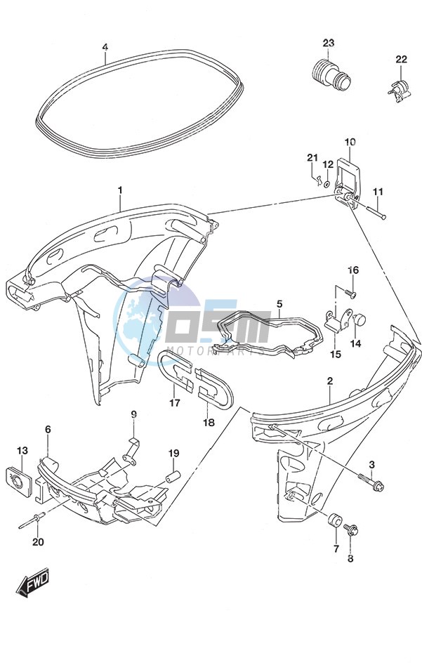 Side Cover Tiller Handle w/Power Tilt