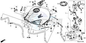 CB500FE CB500F UK - (E) drawing FUEL TANK/ FUEL PUMP