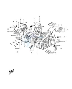 G4 TR (D-E) 100 drawing CRANKCASE -- 74-75- -