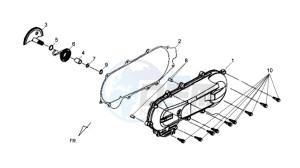 ORBIT II 50 TS drawing CRANKCASE COVER LEFT