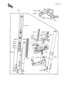 KZ 1100 A [SHAFT] (A1-A3) [SHAFT] drawing FRONT FORK -- KZ1100-A3- -