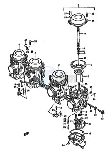 GSX750F (K-T) drawing CARBURETOR (MODEL K L M N P R)