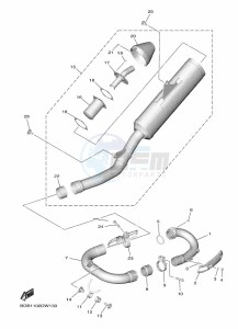 WR450F (BDB4) drawing EXHAUST