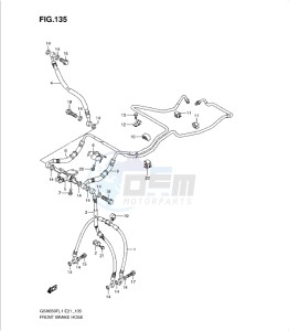 GSXF650 drawing FRONT BRAKE HOSE (GSX650FAL1 E21)