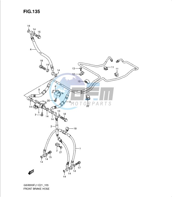 FRONT BRAKE HOSE (GSX650FAL1 E21)