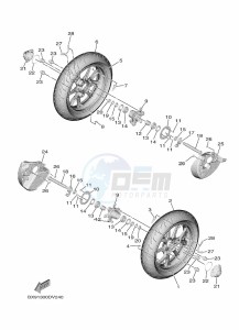 MWD300 TRICITY 300 (BED1) drawing FRONT WHEEL