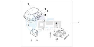 FJS400D SILVER WING drawing TOP BOX 45L PURE BLACK